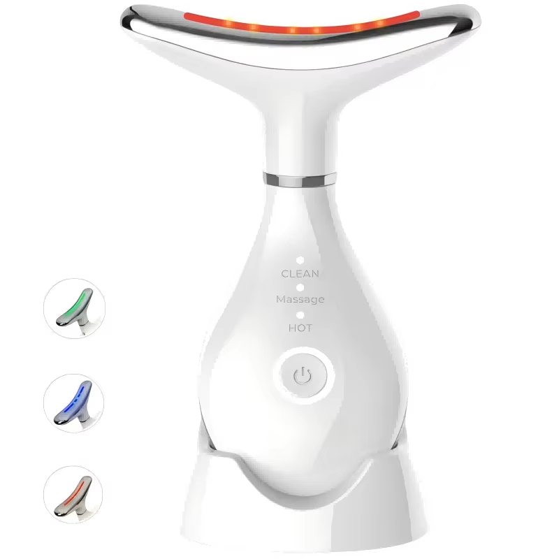 Rejuvenating 3 in 1 LED Face Massager with Red Light - Hehif