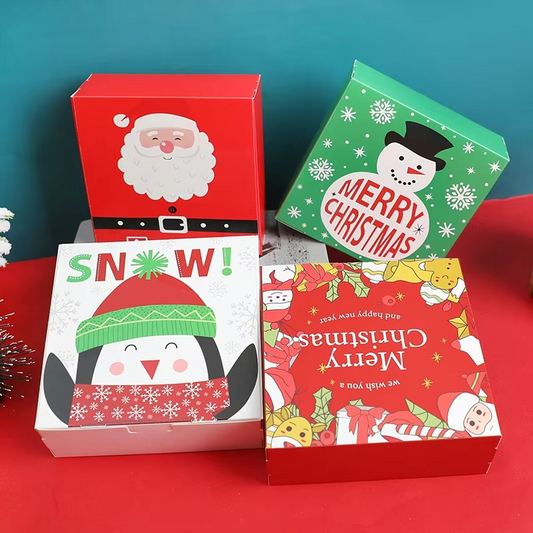 Festive Holiday Gift Boxes Set of 4 - Hehif