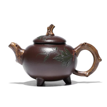Authentic Chinese Purple Clay Teapot with Unique Gourd Shape - Hehif
