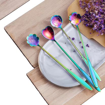 4 Piece Silverware Spoon Set Stainless Steel Flatware