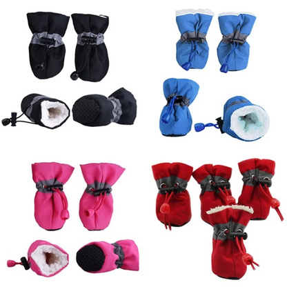 Grip Sole Dog Snow Booties 4-Pack Outdoor Pet Shoes