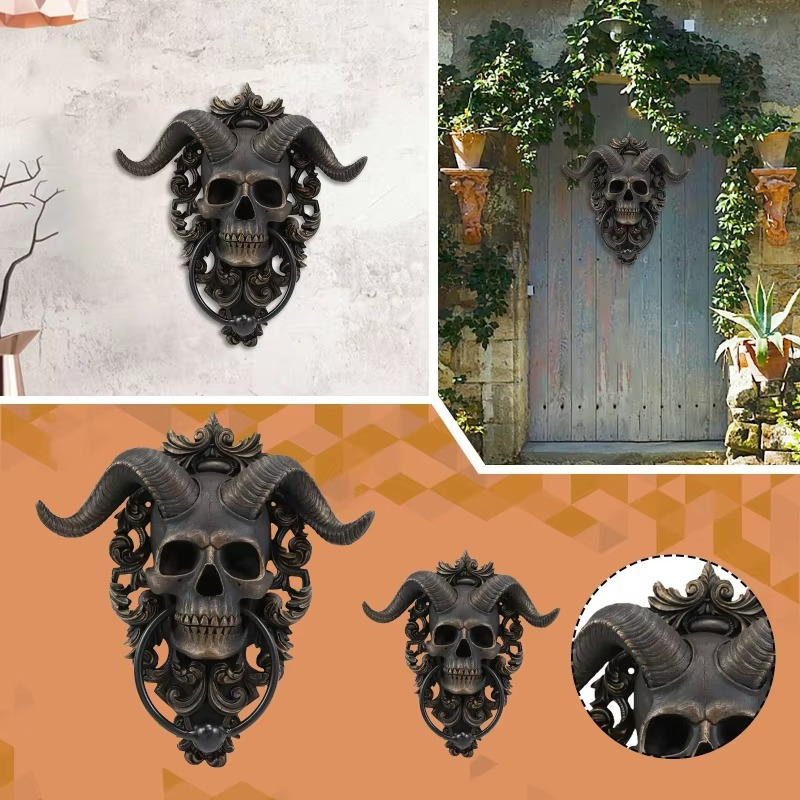 Dark Skull Metal Door Knocker