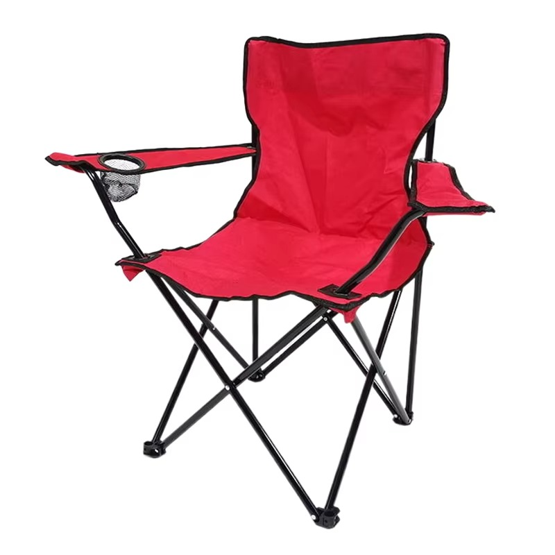 Compact Collapsible Camping Chair with Arms and Drink Holder