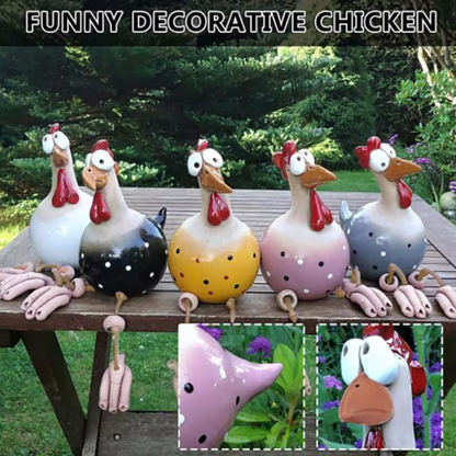 Quirky Outdoor Resin Chicken Yard Decoration