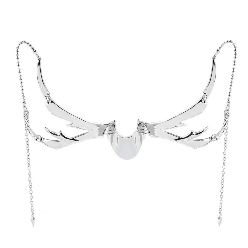 Edgy Silver Tone Gothic Mask Face Accessory
