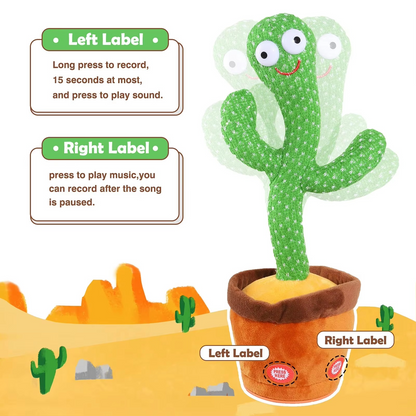 Fun Musical Cactus Soft Toy with 120 Fun Songs