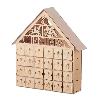 Traditional Holiday Countdown Wooden Advent Calendar
