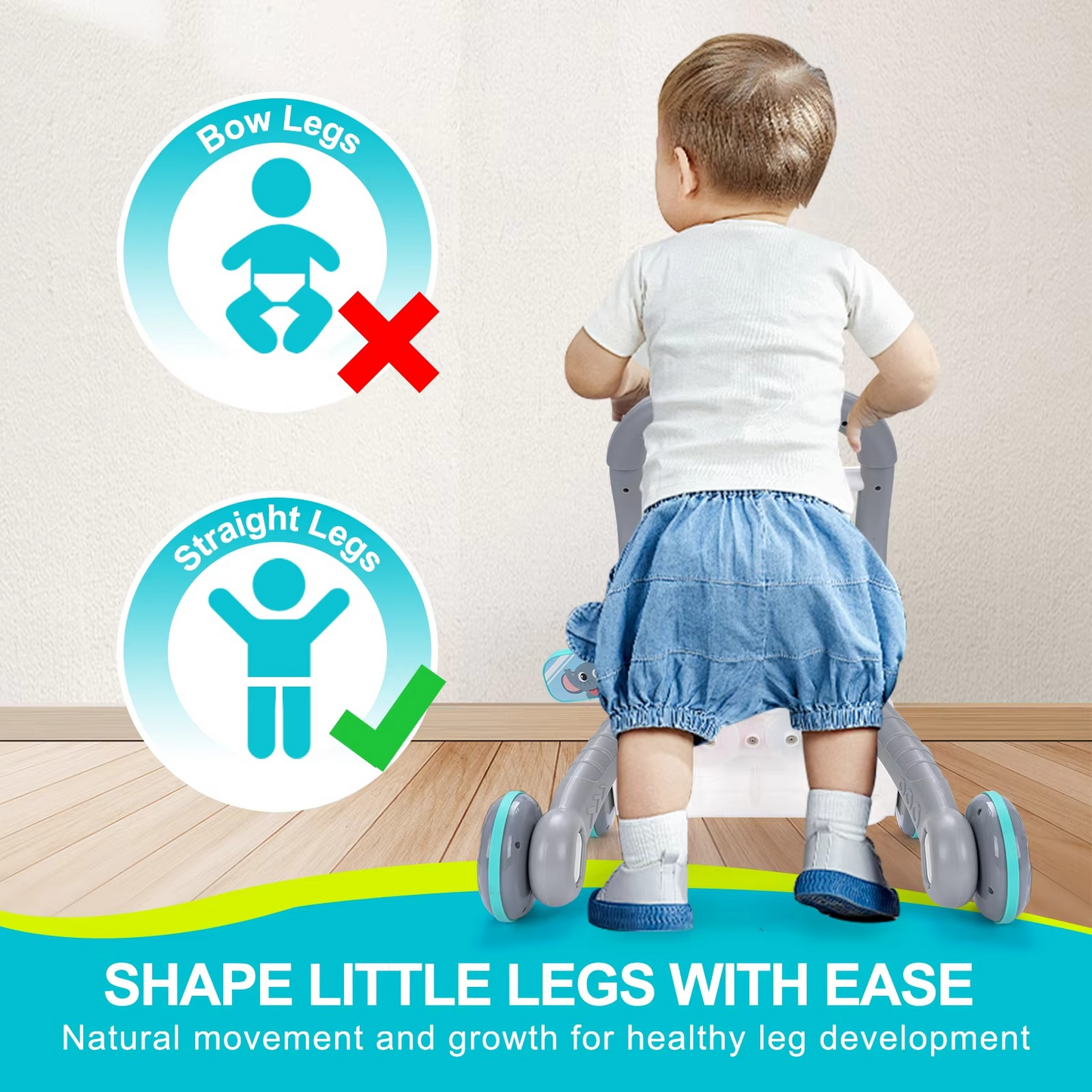 Interactive Baby Walker with Music and Play Table for Toddlers