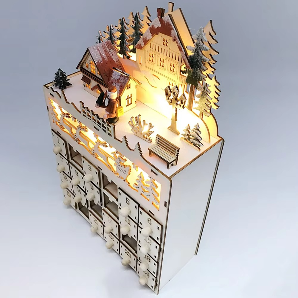 Fun Countdown LED Christmas Calendar with Lights - Hehif