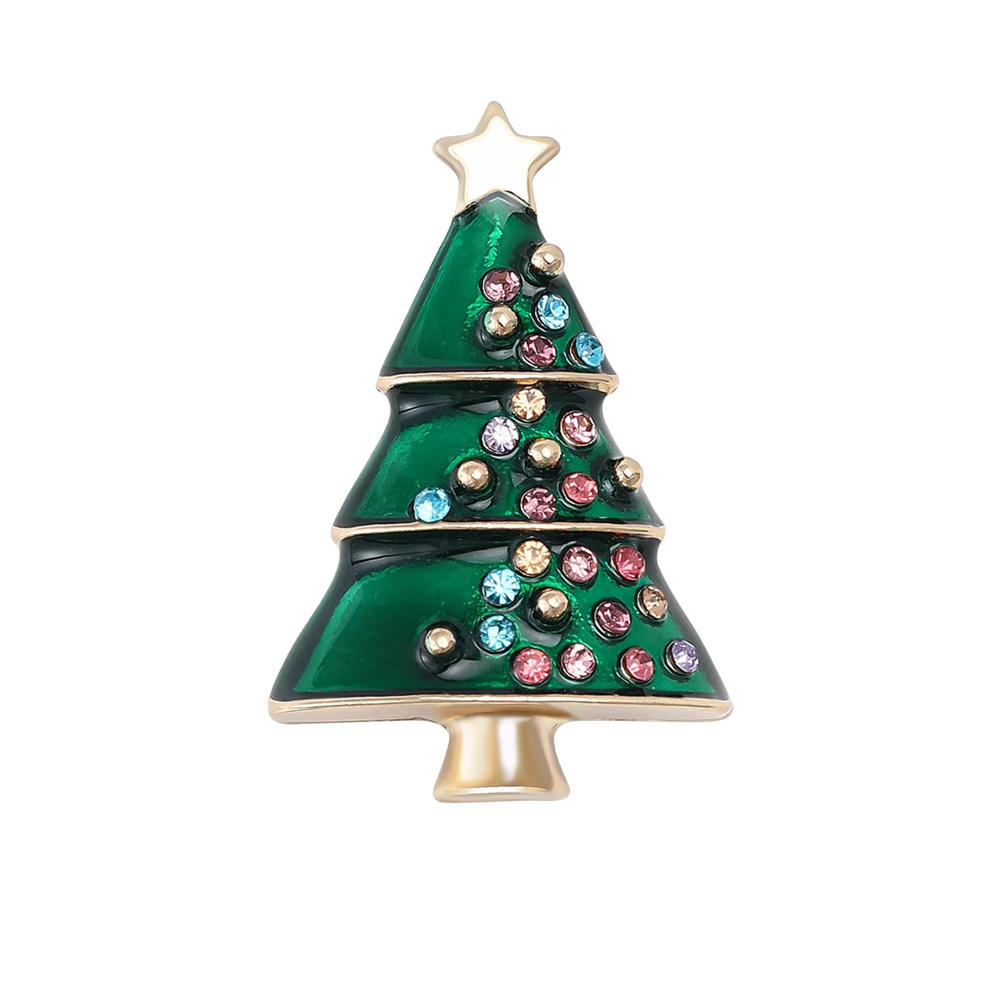 Sparkly Holiday Tree Pin Brooch for Men and Women