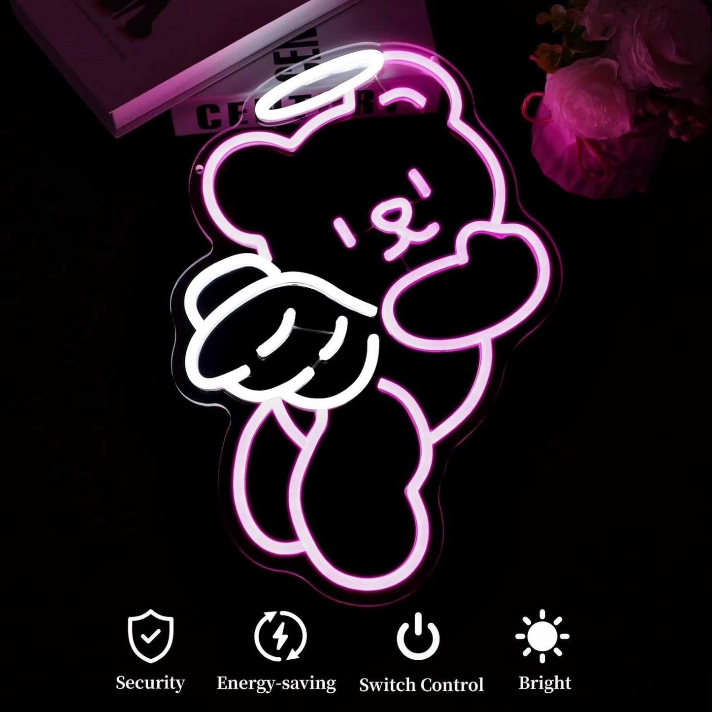 Colorful Bear LED Night Light with USB Plug
