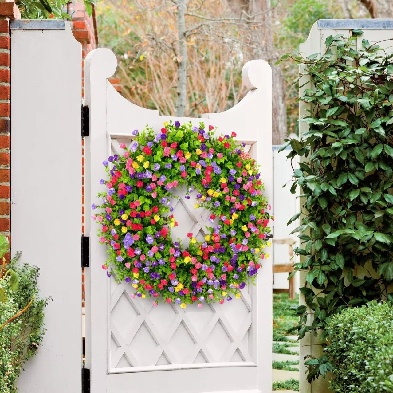 Beautiful Fake Flower Wreath for Home Decoration