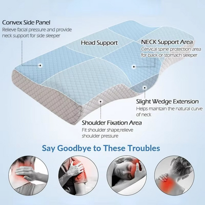 Contoured Orthopedic Neck Support Pillow for Back Relief