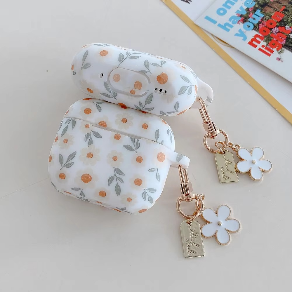Colorful Pattern Soft Earbud Case with Keychain