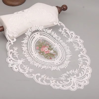Beautiful Floral Round Tablecloth with Napkins and Coasters