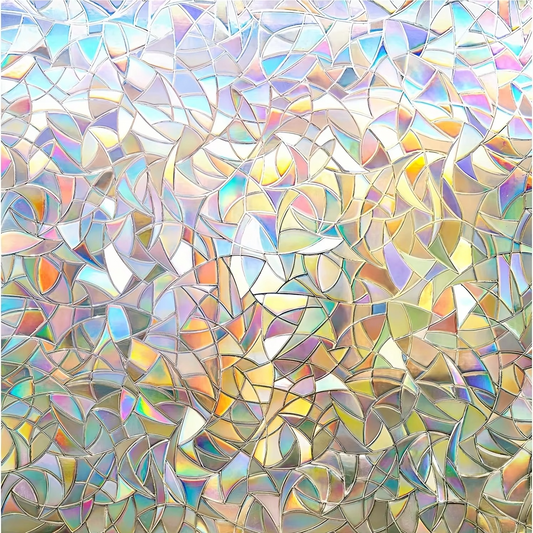 Colorful Glass Window Sticker with Rainbow Designs - Hehif