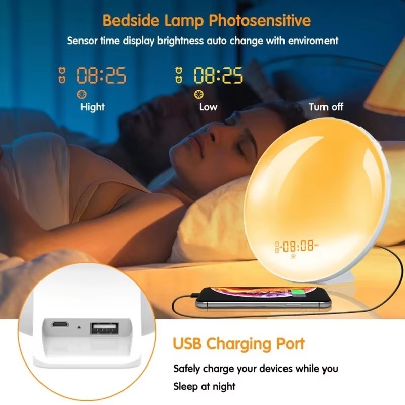Smart Wake Up Clock with Nightlight & FM Radio