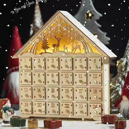 Traditional Holiday Countdown Wooden Advent Calendar - Hehif