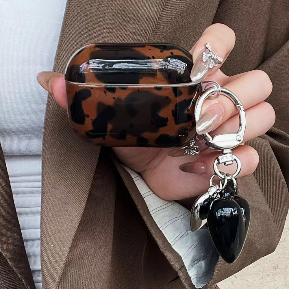 Vintage Animal Pattern AirPods Keychain Holder