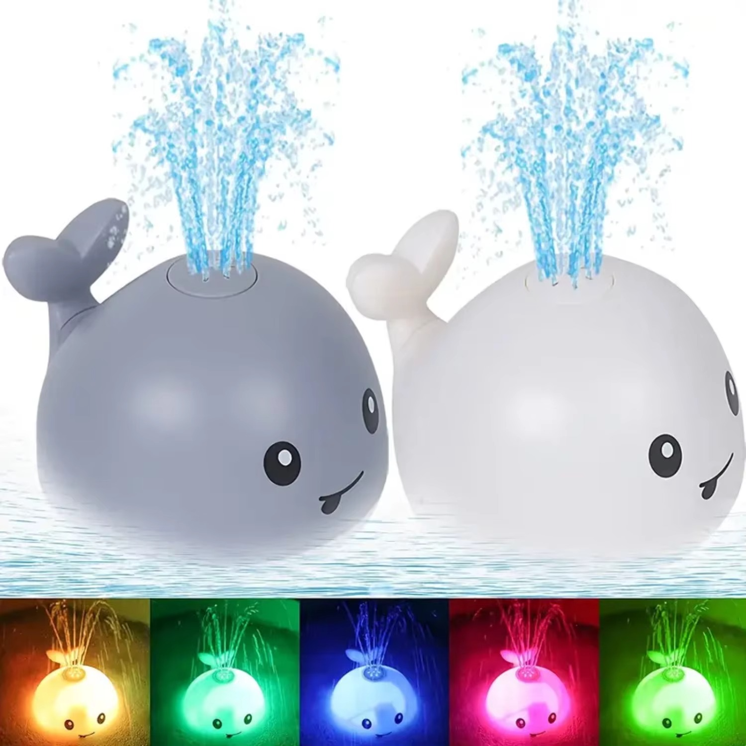 Fun Splash Whale Bath Toy With LED Lights - Hehif
