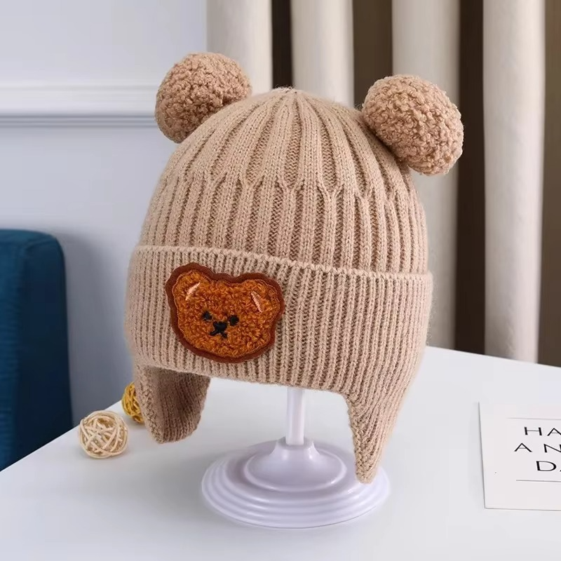 Soft Baby Beanie Hat with Teddy Ears