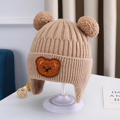 Soft Baby Beanie Hat with Teddy Ears
