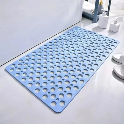 Anti-Slip Bathroom Shower Mat with Suction Cups and Drainage