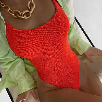 Women's Chic Halter Neck Swimwear One Piece Swimsuit