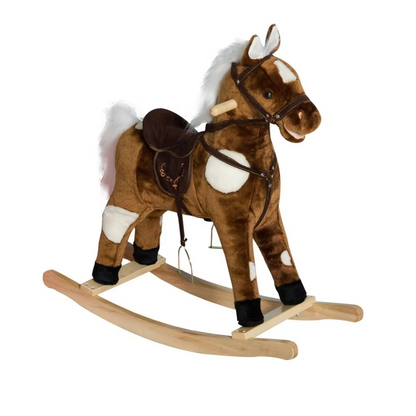 Soft Musical Rocking Horse for Children - Brown - Hehif
