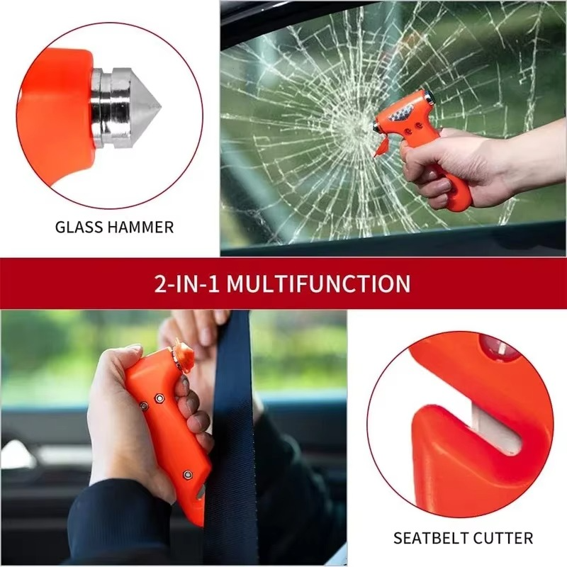 Compact Auto Emergency Tool - Window Hammer & Belt Cutter
