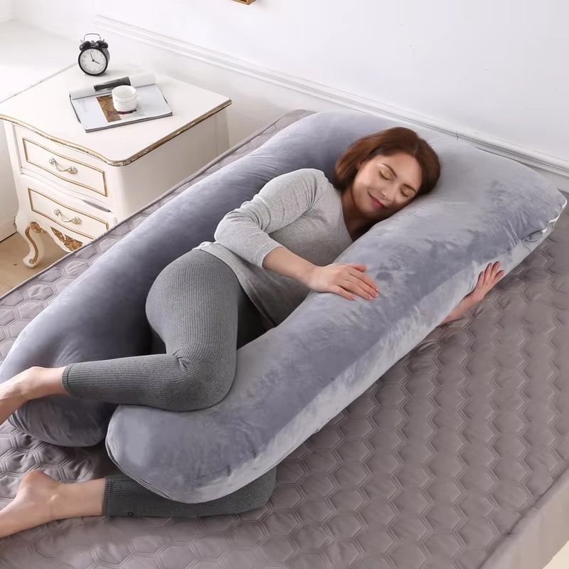 Comfortable Full Body Pillow with Plush Fleece Cover
