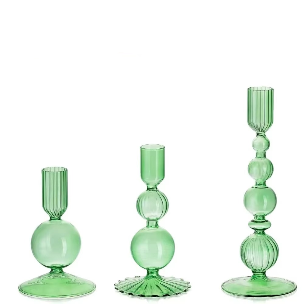 Luxury Glass Candle Holder Set for Home Decoration