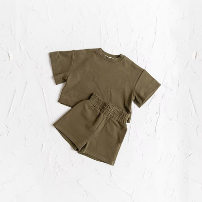 Cute Boys Summer Shorts Tee Outfit Set
