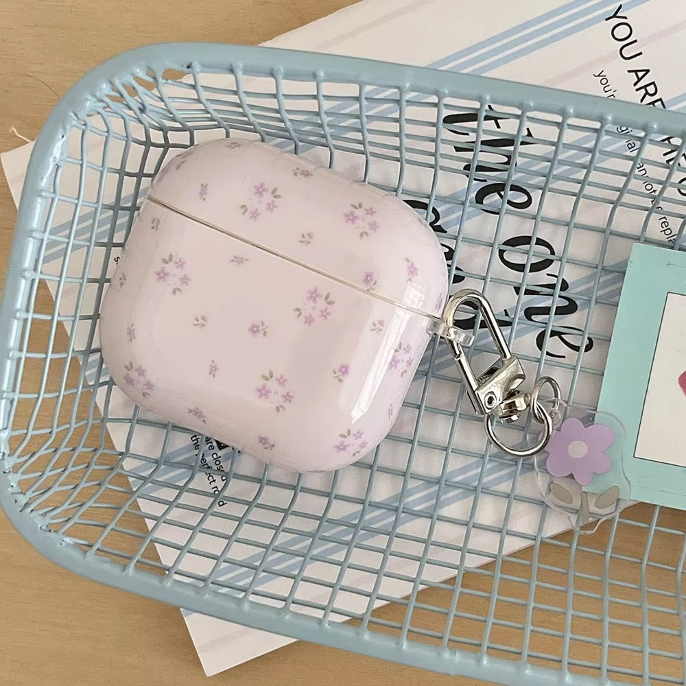 Pastel Pink Flower Clear AirPods Phone Case