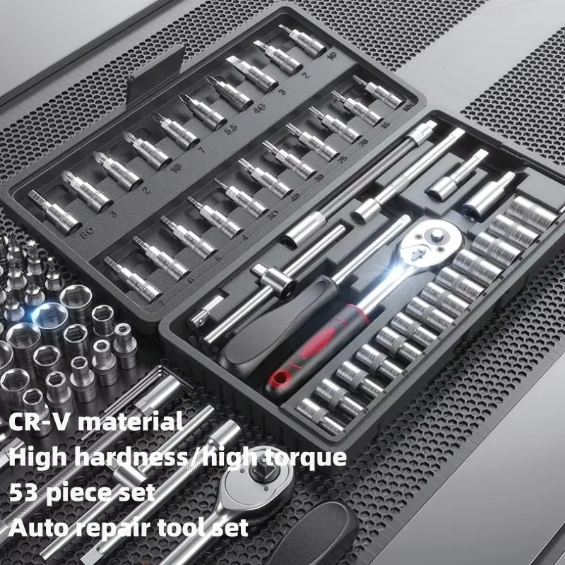 Complete Auto Tool Kit with Sockets and Wrench Set