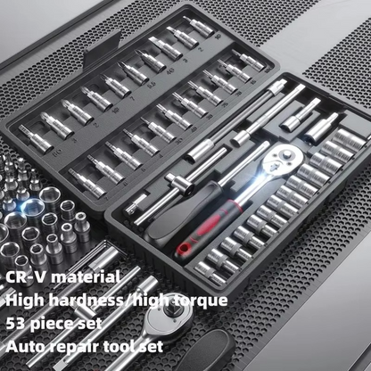 Complete Auto Tool Kit with Sockets and Wrench Set