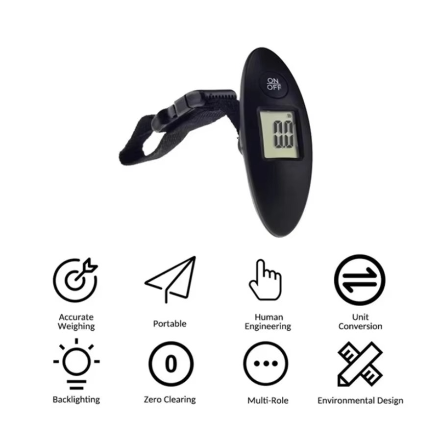Compact Travel Luggage Scale with LCD Screen and Strap