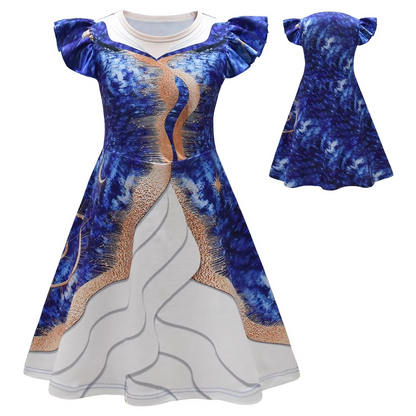 Spooky Girls Witch Dress with Detachable Sleeves and 3D Skirt