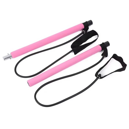 Compact Home Gym Exercise Bar with Resistance Bands