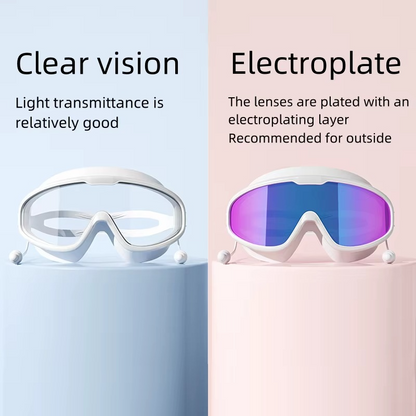 Clear Lens Swim Goggles - Waterproof Anti Fog Swimming Mask