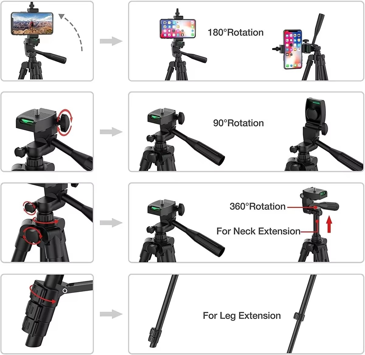 Compact Portable Phone Tripod with Wireless Remote Control