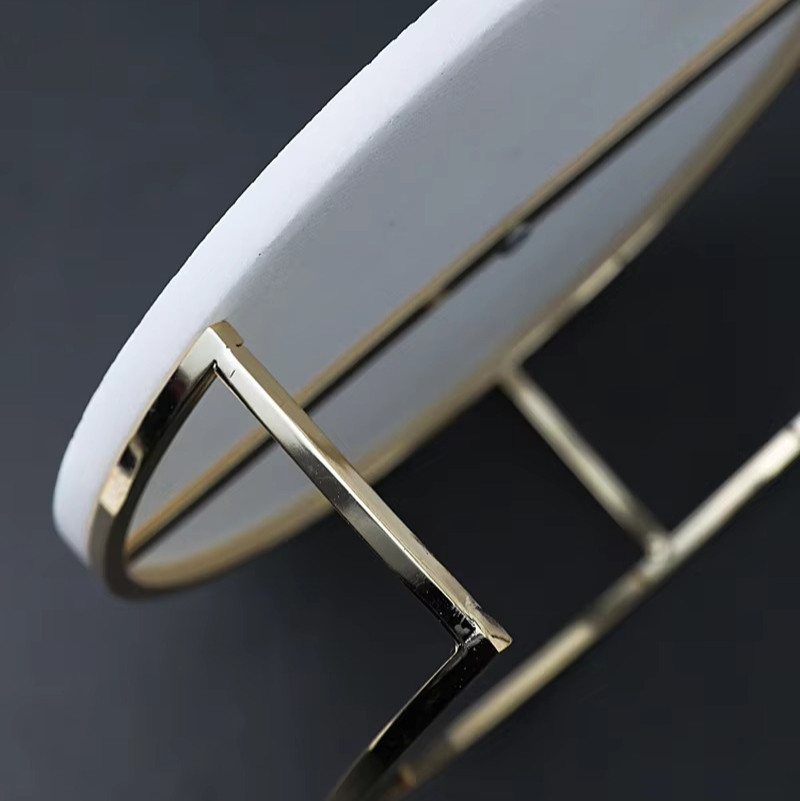 Elegant White Marble Cake Display Server