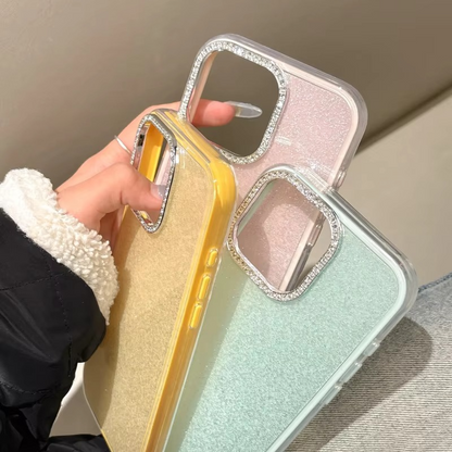 Sparkly Glitter Phone Case with Diamond Camera Cover