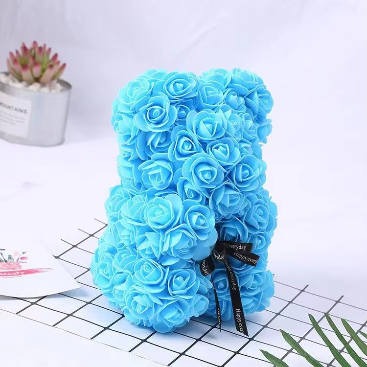 Lovely Rose Teddy Bear Figure in Gift Box