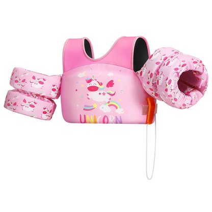 Childrens Swim Vest with Floaties and Safety Whistle