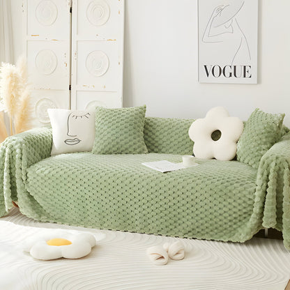 Soft Chenille Couch Slipcover, Stain Resistant Throw Blanket - Hehif