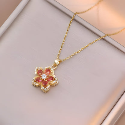 Sparkling Floral Pendant Necklace – Durable Fashion Jewelry