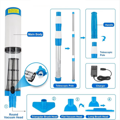 Portable Pool Cleaner and Spa Vacuum for Small Pools