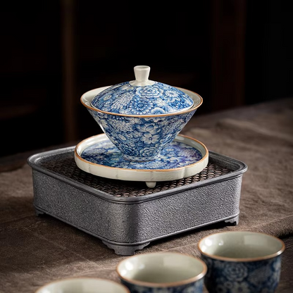 Vintage Chinese Ceramic Tea Infuser Set