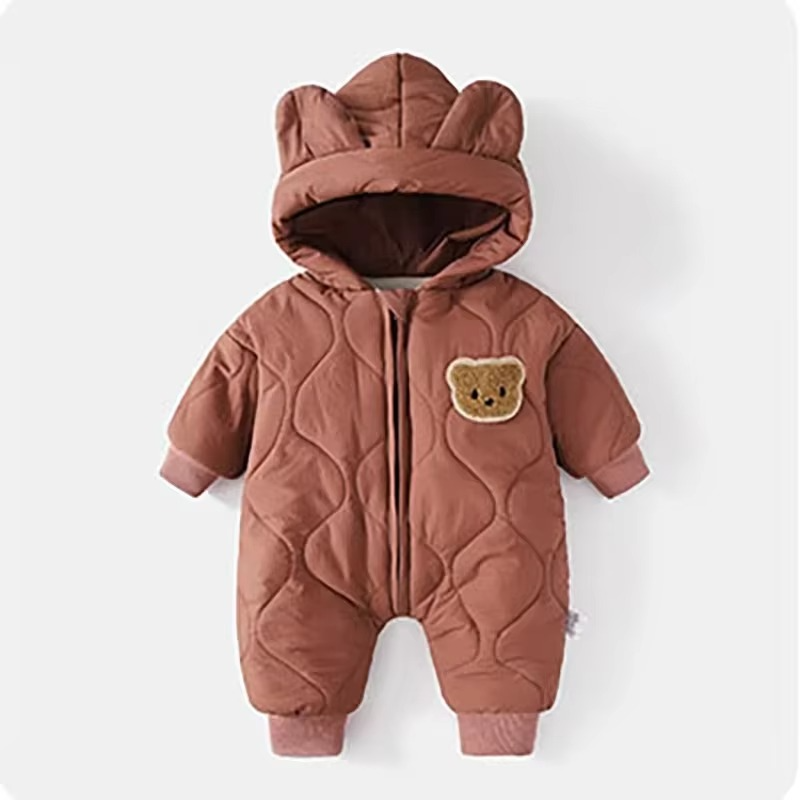Warm Baby Snowsuit with Plush Fleece Lining for Kids